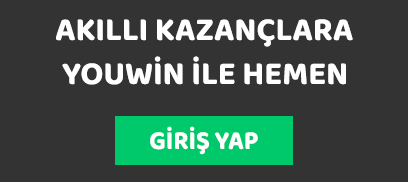 Youwin ile akıllı kazançlar yazısı ve giriş yap butonu siyah arka plan üzerinde